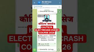 KAUTILYA CLASSES ELECTRICIAN CRASH COURSE 2026 #kautilyaclasses #ElectricianTrade #alpcbt2 #Bsed