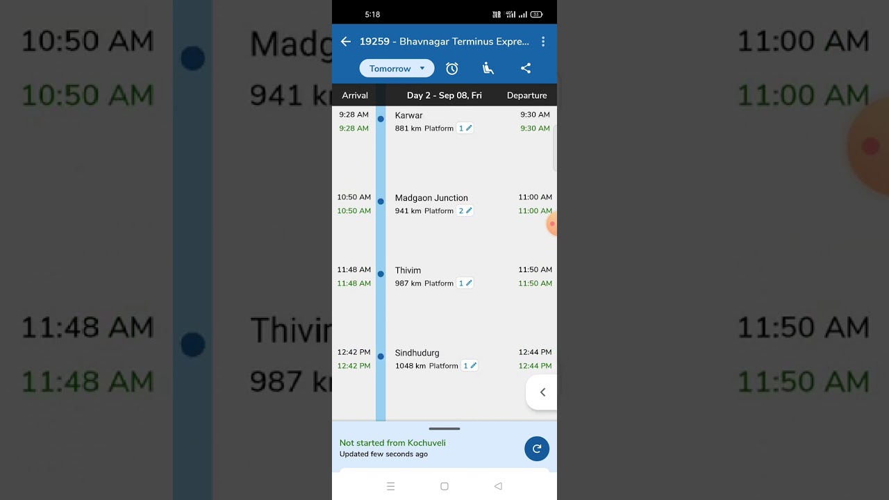 19259 Bhavnagar Terminus Express full journey | short video | location | KCVL - BVC | 19260