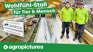 Wohlfühl Stall für Tier & Mensch mit dem Feedstar Futterband von Eder | Bio Heumilch Betrieb Mauser