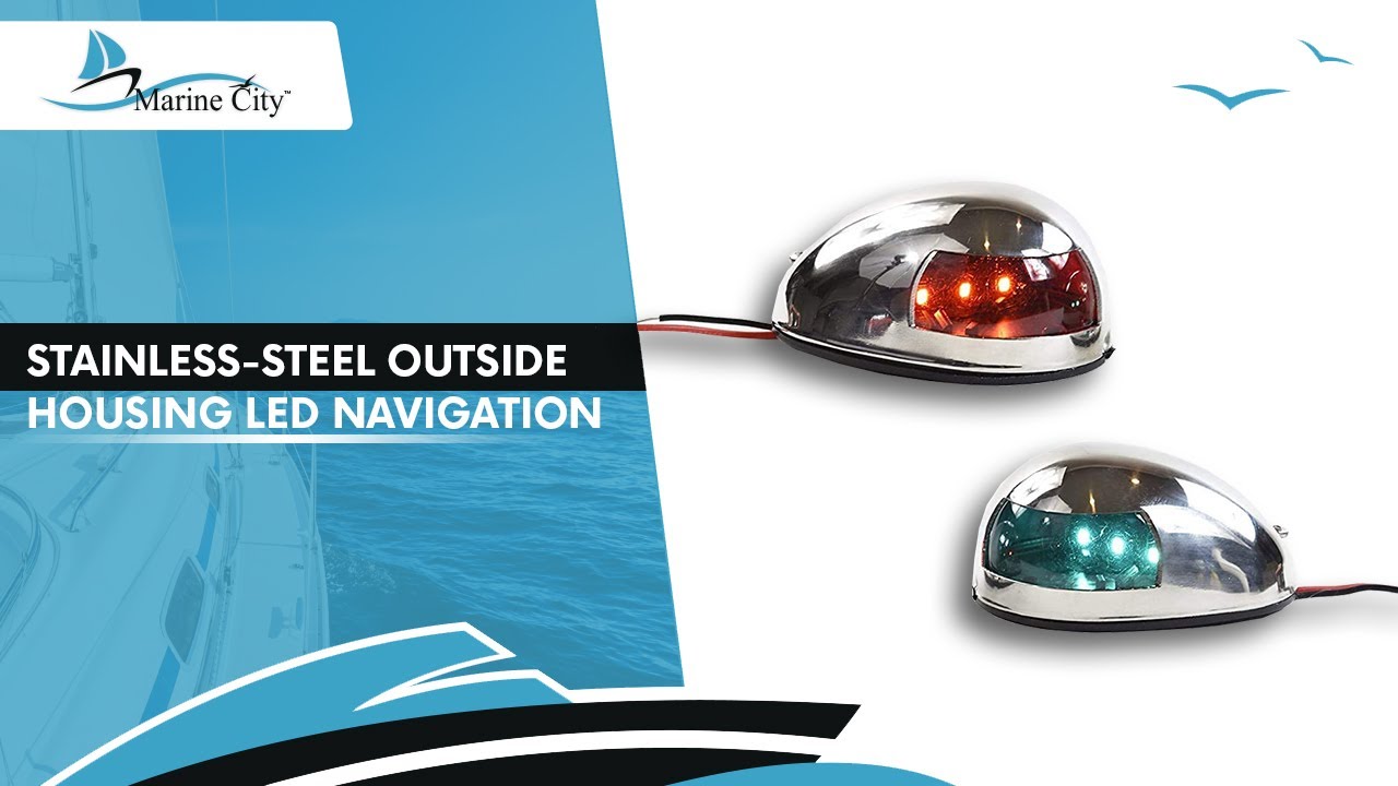 Marine City Stainless-Steel Outside Housing Led Navigation Side Light (Red & Green/ 1Set) MC99558703