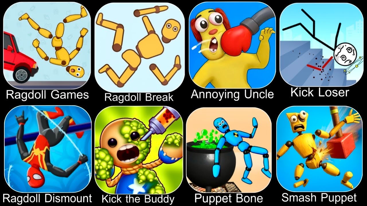 Roblox,Sprunki Survival,Ragdoll Break,Kick the Buddy,Annoying Uncle Punch,Ragdoll Dummy,Kick Loser