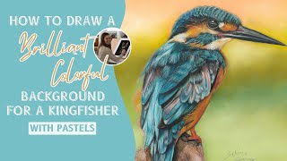 How to Draw a Brilliant Colorful Background for a Kingfisher with Pastels - Sabine Lackner screenshot 3