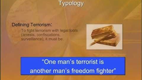 Introduction to Terrorism: Typology, Targets, and Organizations