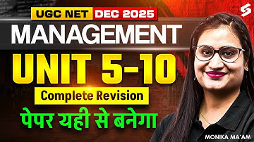 UGC NET Management Unit 5 to 10 Marathon Class | Complete UGC NET Management Paper 2 By Monika
