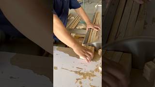 The carpenters need to cut a lot of wood blocks every day to make furniture. #furniturefactory