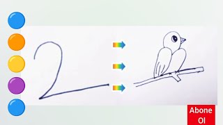 2 Sayısından Kuş Çizimi Çocuklar Için Kolay Çizimler Harflerden Sayılardan Çizimler