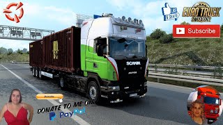 Euro Truck Simulator 2 (1.40)

Small Tribute to new Members Contact me 
vanelli.isabella@gmail.com

Scania Crackle V8 version v11.5 by Kriechbaum Addons Scania R & Streamline 2009[1.40] ?by peter 1909 Delivery Bremen to Groningen Belgium Arnook's SCS Containers Skin Project V7 [1.39] DLC Krone Trailer Animated gates in companies v3.7 [Schumi] Real Company Logo v1.0 [Schumi] Company addon v1.9 [Schumi] Trailers and Cargo Pack by Jazzycat Motorcycle Traffic Pack by Jazzycat FMOD ON and Open Windows Naturalux Graphics and Weather Spring Graphics/Weather v3.6 (1.38) by Grimes Test Gameplay ITA Europe Reskin v1.0 + DLC's & Mod
https://sharemods.com/kehhxdm8g9xp/scania_v8__le_1_40.zip.html
https://forum.scssoft.com/viewtopic.php?f=175&t=293786

For Donation and Support my Channel
https://paypal.me/isabellavanelli?loc...?...

SCS Software News Iberian Peninsula Spain and Portugal Map DLC Planner...2020
https://www.youtube.com/watch?v=NtKeP...?...
Euro Truck Simulator 2 Iveco S-Way 2020
https://www.youtube.com/watch?v=980Xd...?...
Euro Truck Simulator 2 MAN TGX 2020 v0.5 by HBB Store
https://www.youtube.com/watch?v=HTd79...?...

All my mods I use in the video
Promods map v2.51
https://www.promods.net/setup.php????...?
Traffic mods by Jazzycat
https://sharemods.com/hh8z6h9ym82b/pa...?...
https://sharemods.com/lpqs4mjuw3h6/ai...?...
https://ets2.lt/en/painted-bdf-traffi...?...
https://sharemods.com/eehcavh87tz9/bu...?...
Graphics mods
https://download.nlmod.net/?????????
https://grimesmods.wordpress.com/2017...?...
Europe Reskin
https://forum.scssoft.com/viewtopic.p...?...
Trailers pack
https://ets2.lt/en/trailers-and-cargo...?...
https://tzexpress.cz/?????????
Others mods
Company addon v1.8 [Schumi]
https://forum.scssoft.com/viewtopic.p...?...
Real Company Logo v1.3 [Schumi]
https://forum.scssoft.com/viewtopic.p...?...
Animated gates in companies v3.8 [Schumi
https://forum.scssoft.com/viewtopic.p...?...

#TruckAtHome????????? #covid19italia?????????
Euro Truck Simulator 2   
Road to the Black Sea (DLC)   
Beyond the Baltic Sea (DLC)  
Vive la France (DLC)   
Scandinavia (DLC)   
Bella Italia (DLC)  
Special Transport (DLC)  
Cargo Bundle (DLC)  
Vive la France (DLC)   
Bella Italia (DLC)   
Baltic Sea (DLC)
Iberia (DLC) 

American Truck Simulator
New Mexico (DLC)
Oregon (DLC)
Washington (DLC)
Utah (DLC)
Idaho (DLC)
Colorado (DLC)

My favorite Youtubers
Neranjana Wijesinghe
https://www.youtube.com/c/NeranjanaWi...?...
H&AHoney Gaming BG
https://www.youtube.com/c/HAHoneyGami...?
Fox On The Box
https://www.youtube.com/c/FoxOnTheBox...?
ZN GAMER
https://www.youtube.com/channel/UCUSQ...?...
Kapitan Kriechbaum
https://www.youtube.com/channel/UCrEQ...?...
Darwen
https://www.youtube.com/channel/UCyK8...?...
SimülasyonTÜRK
https://www.youtube.com/user/simulasy...?...
Squirrel
https://www.youtube.com/user/DaSquirr...?...
Toast
https://www.youtube.com/channel/UCy2R...?...
Jeff Favignano
https://www.youtube.com/user/jfavigna...?
   
I love you my friends
Sexy truck driver test and gameplay ITA

Support me please thanks
Support me economically at the mail
vanelli.isabella@gmail.com

Roadhunter Trailers Heavy Cargo 
http://roadhunter-z3d.de.tl/?????????
SCS Software Merchandise E-Shop
https://eshop.scssoft.com/?????????

Euro Truck Simulator 2
http://store.steampowered.com/app/227...?...
SCS software blog 
http://blog.scssoft.com/?????????

Specifiche hardware del mio PC:
Intel I5 6600k 3,5ghz
Dissipatore Cooler Master RR-TX3E 
32GB DDR4 Memoria Kingston hyperX Fury
MSI GeForce GTX 1660 ARMOR OC 6GB GDDR5
Asus Maximus VIII Ranger Gaming
Cooler master Gx750
SanDisk SSD PLUS 240GB 
HDD WD Blue 3.5" 64mb SATA III 1TB
Corsair Mid Tower Atx Carbide Spec-03
Xbox 360 Controller
Windows 10 pro 64bit