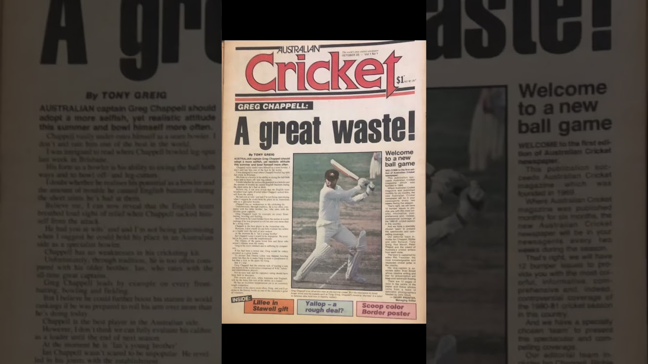 Retro cricket newspaper vibes 🗞️