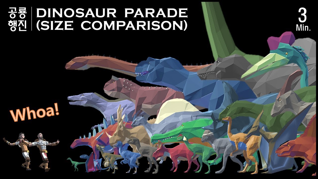 (3 minutes) [English] Dinosaur March | Dinosaur Parade | Dinosaur Size