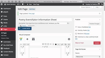 Changing the permalink of a page