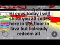 Codes For Roblox Floor Is Lava