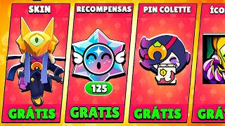 125 DROPS GRÁTIS!? SKIN GRÁTIS, NOVO EVENTO CHEGANDO E NOVAS SKINS + NOVO BRAWLER BRAWL STARS