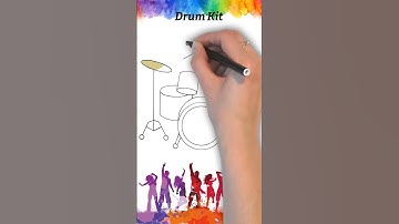 Draw Drum Kit | Easy drawing | #drawings #shorts #trendingshorts #viralshortsvideo #shortsyoutube