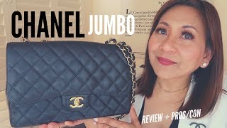 Chanel Black Quilted Caviar Jumbo Classic Single Flap Gold