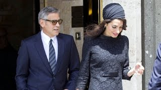 George and Amal Clooney Show Some Adorable PDA in Italy -- See the Pics!