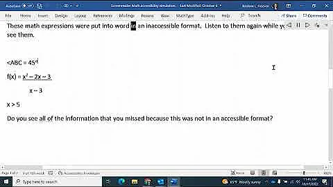 Math Accessibility Simulation