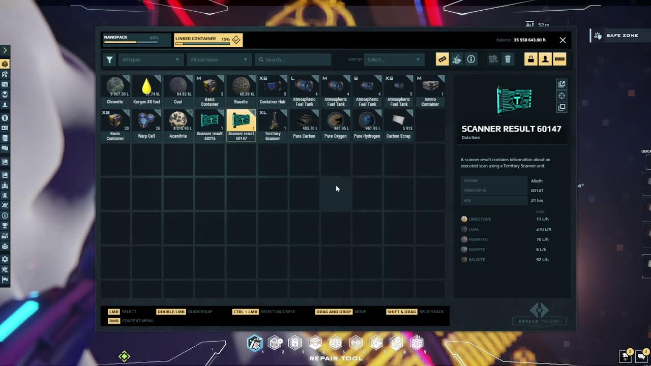 Dual Universe roid mining 1