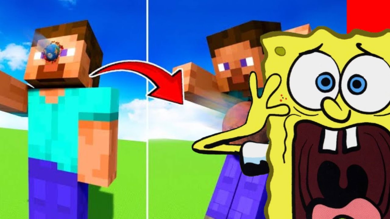 SpongeBob Reacts to STEVE vs EARTH & PLANETS!