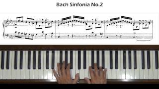 Bach Three Part Invention Sinfonia No. 2 BWV 788 Piano Tutorial