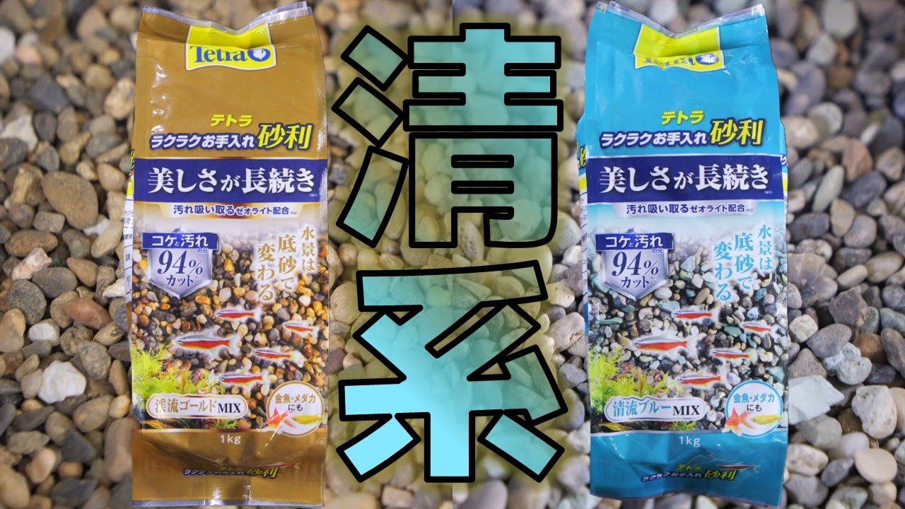 砂利】黄色い方は糞だが、青い方は水が濁らない涼しい色の石を集めた