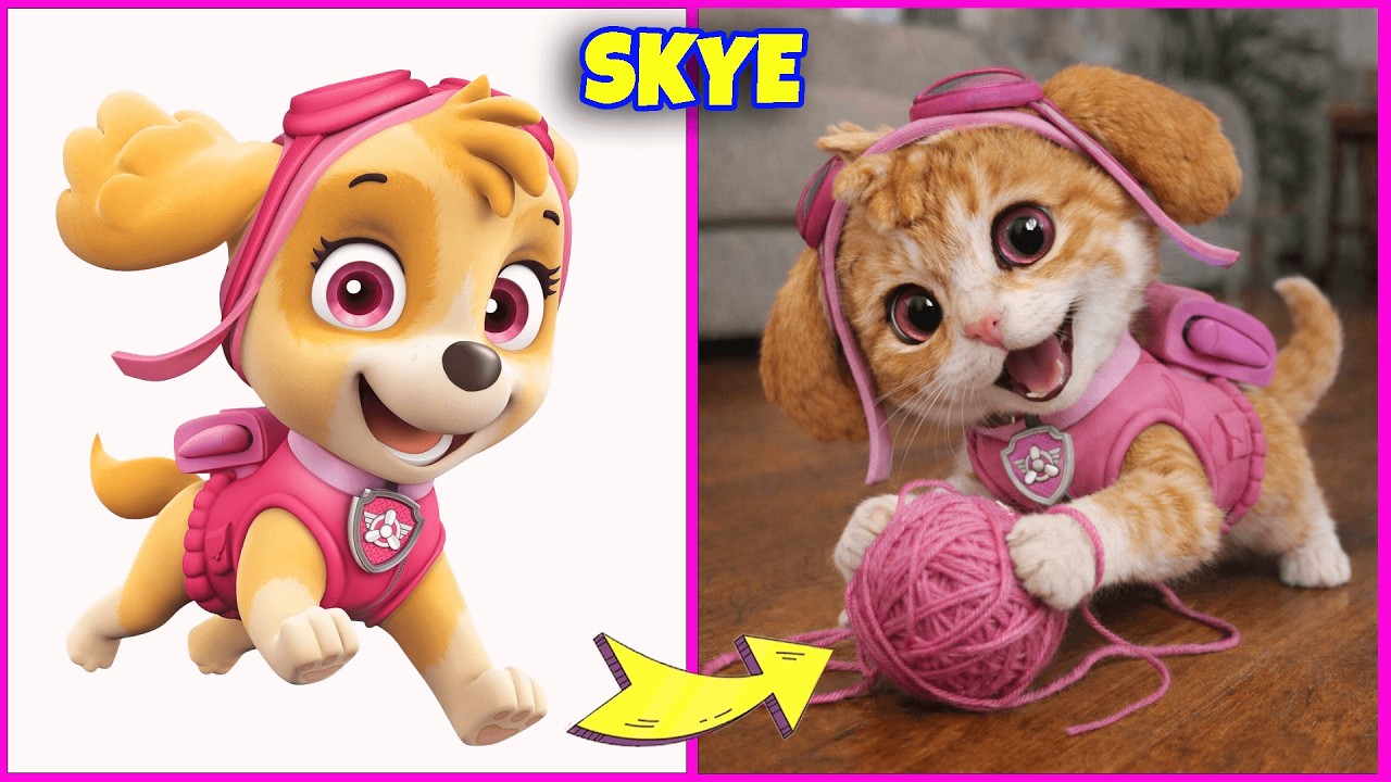 Paw Patrol Characters As Cats + Guess the Voice + their favorite things | Chase, Rocky, Rex