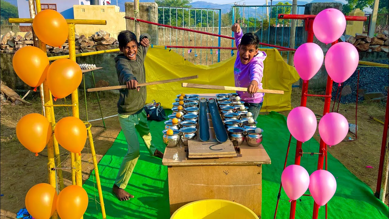 Game on! village boys playing with balls and balloons- laughter guaranteed ! 😂