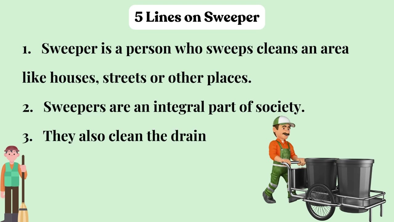 lines on sweeper for fancy dress competition 12 Lines on Sweepers // Essay on Sweepers in english// Few Sentences about Sweepers