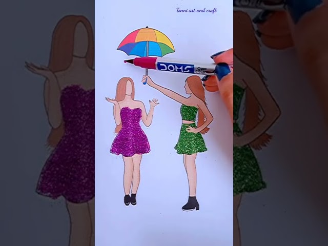 Tags your BFF name 👭 #shorts #tonniartandcraft #art #satisfying #youtubeshorts class=