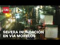Vía Morelos en Ecatepec inundada tras intensas lluvias - Hora 21