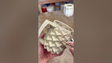 Making one of my newest designs the Super Cubes Mug. Handmade in high fire porcelain.