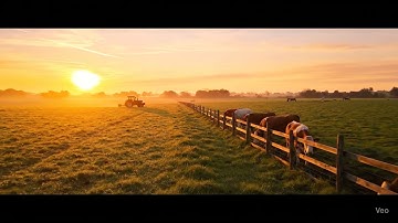 Morning on the Farm | Peaceful Countryside Sunrise in 4K