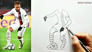Neymar Drawing Portrait Step By Step How To Draw Neymar Jr