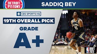 Pistons select Saddiq Bey with the 19th overall pick (via BKN) | 2020 NBA Draft | CBS Sports HQ
