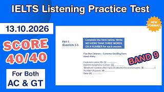 IELTS Listening Practice Test 2026 with Answers 13.10.2026 - Test #475