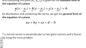 Honors PreCalc: 10.4 - Lines and Planes in Space
