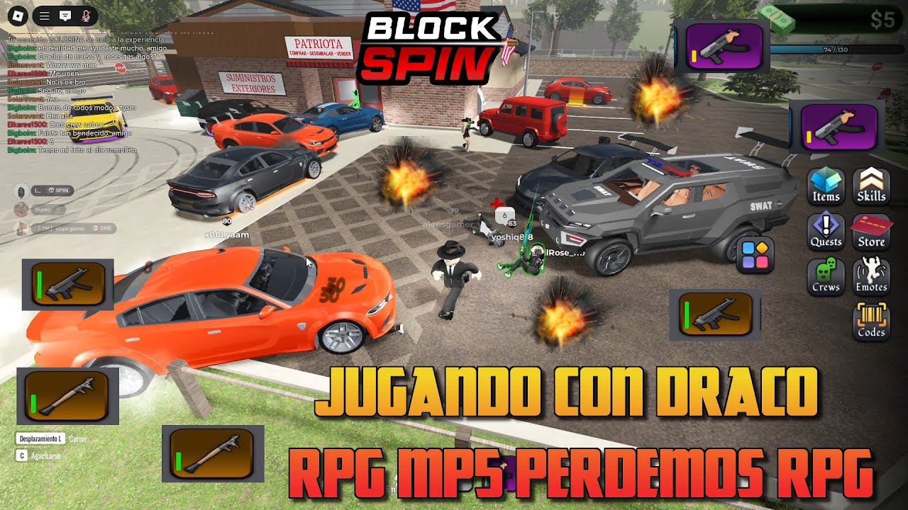 block spin 🔥JUGANDO CON DRACO, RPG Y MP5 CON LILROSEMX KINITO😎 perdimos ...