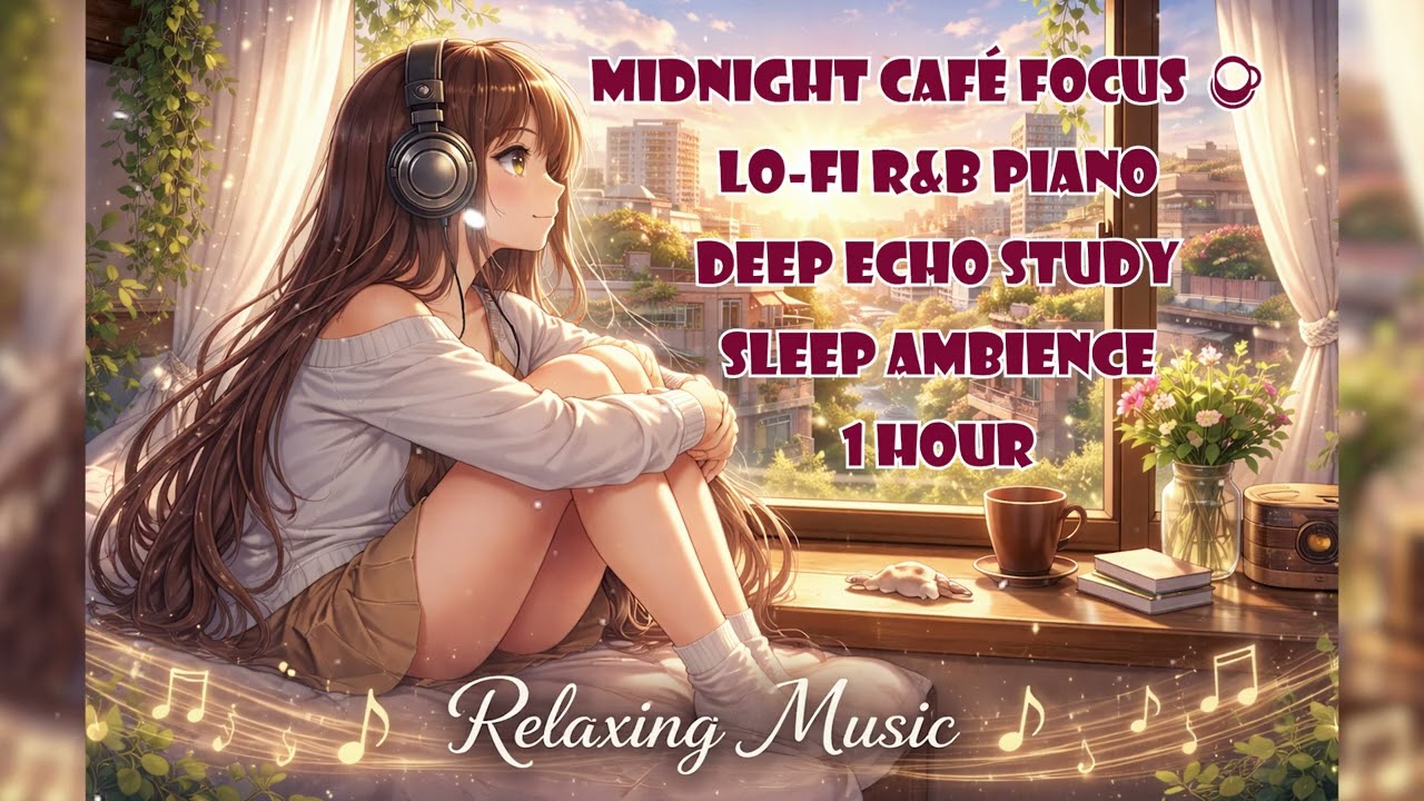 Midnight Café Focus ☕ Lo Fi R&B Piano  Deep Echo Study & Sleep Ambience 1 Hour