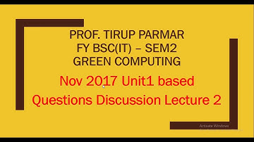 FYIT Green Computing - Nov2017 Unit1 based Questions discussion