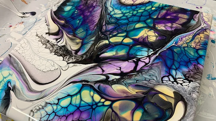 #101 The Stained Glass Effect Swipe Blues | Acrylic Pour Painting | Abstract | Fluid Art