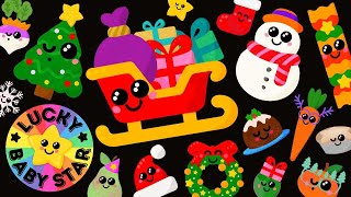 Baby's First Christmas Sensory Party with Lucky Baby Star!☃️Dancing Fruit, Veg & Fun Holiday Friends by Lucky Baby Star - sensory video fun! 🌟 129,578 views 5 months ago 17 minutes