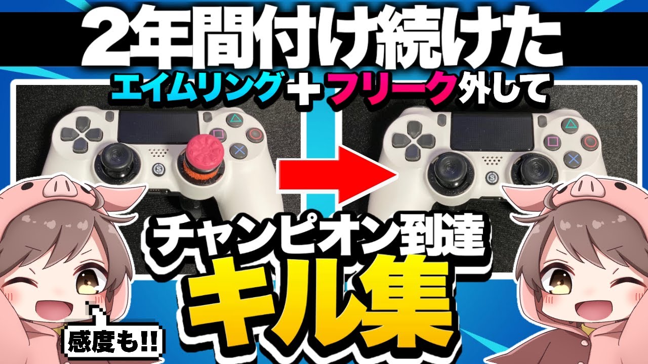 感度公開 2年間付けてたエイムリングとフリークを外してチャンピオンリーグに到達するまでのキル集 フォートナイト Fortnite Youtube
