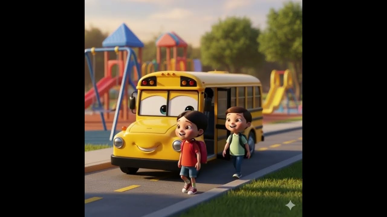 Toy School Bus Turns into a Cartoon! 🚌✨