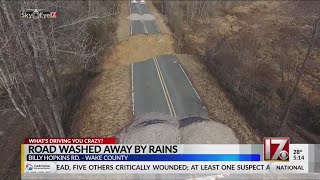 Wake County road washed away by summer rains still hasn't been fixed