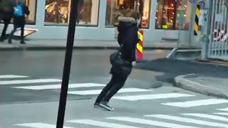 Humans Forced By Windstorm