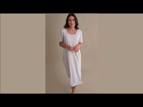 Matilda Pima Cotton Nightdress style S5015 in white