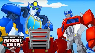 Transformers Rescue Bots Optimus Prime Meets And Old Friend Kids Cartoon Transformers Junior