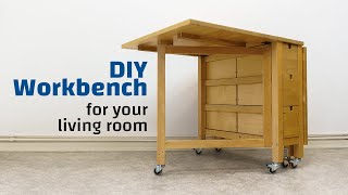 Foldable Workbench for your Living Room | DIY IKEA Hack