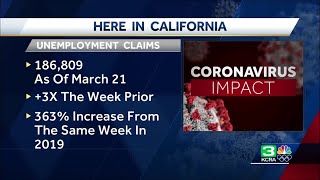 California is processing an unprecedented number of unemployment
insurance claims triggered by the covid-19 outbreak. state releasing
new numbers ever...