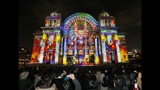 ＯＳＡＫＡ光のルネサンス２０１９でプロジェクションマッピング