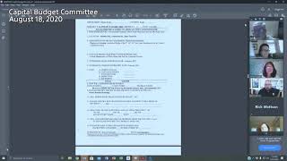 Capital Budget Committee meeting August 18, 2020